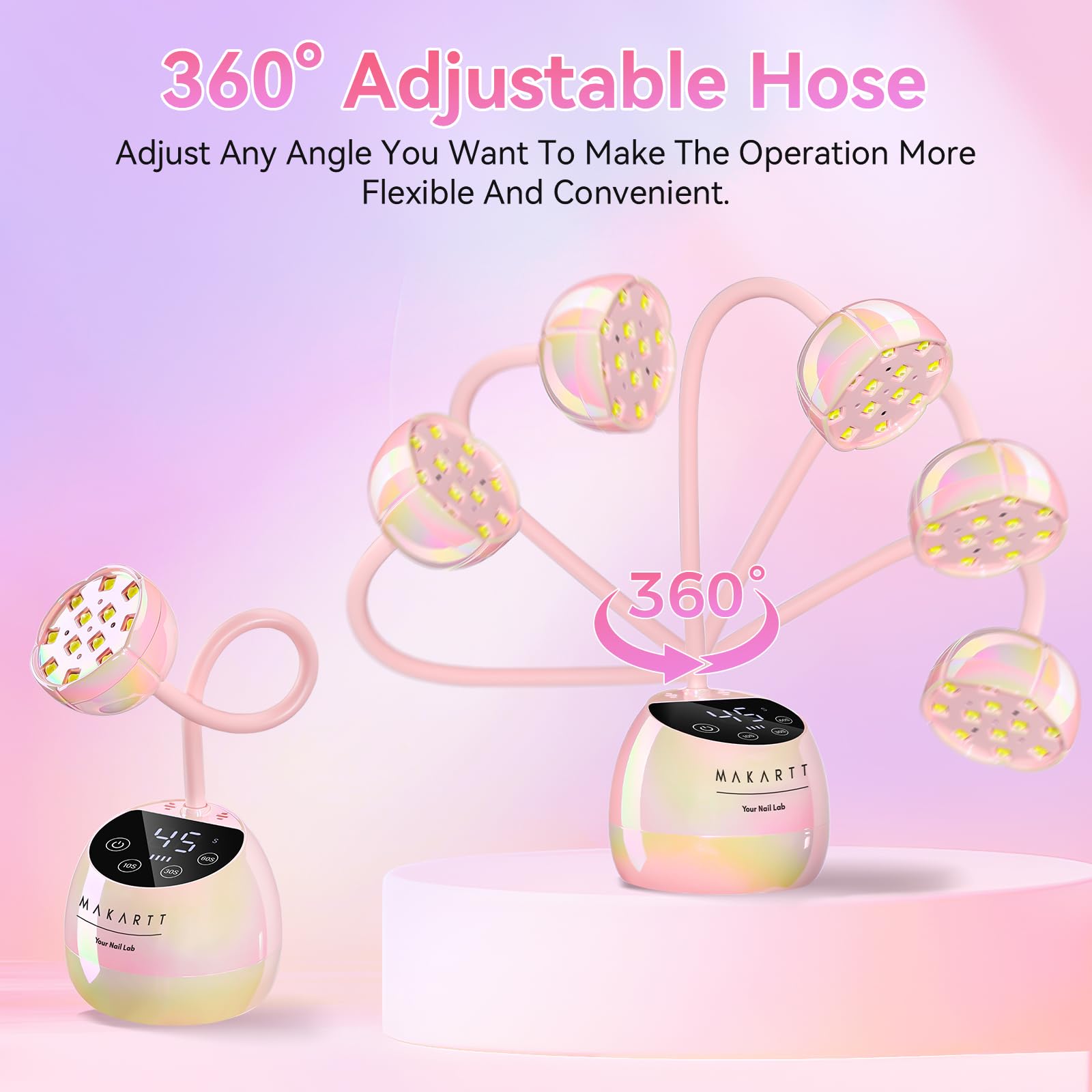 Makartt nail lamp 4 timer settings for versatile curing.