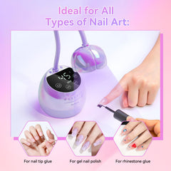 Makartt UV LED Nail Lamp with 4 timer settings supports tailored curing.