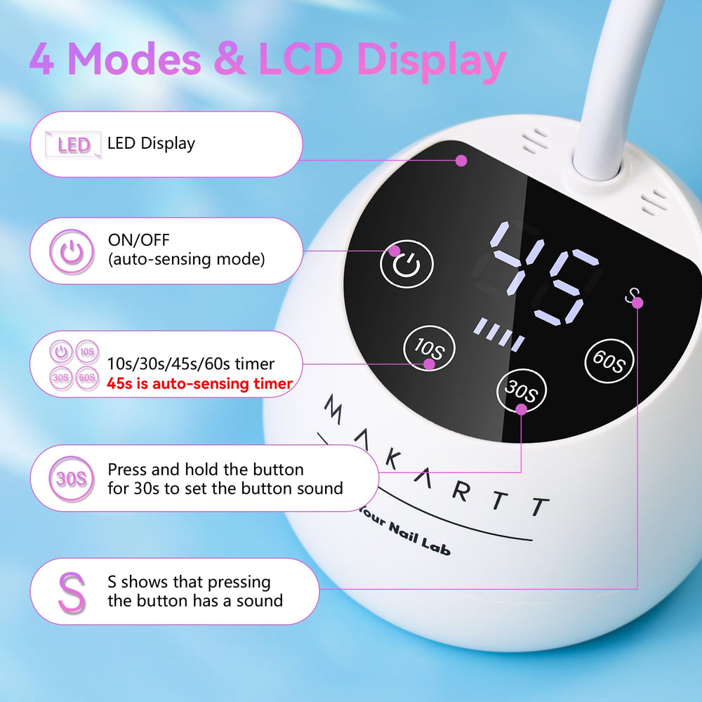 Makartt UV LED Nail Lamp sturdy base keeps it steady on busy workstations.