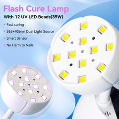 Makartt UV LED Nail Lamp cordless design enables portable manicure sessions anywhere.