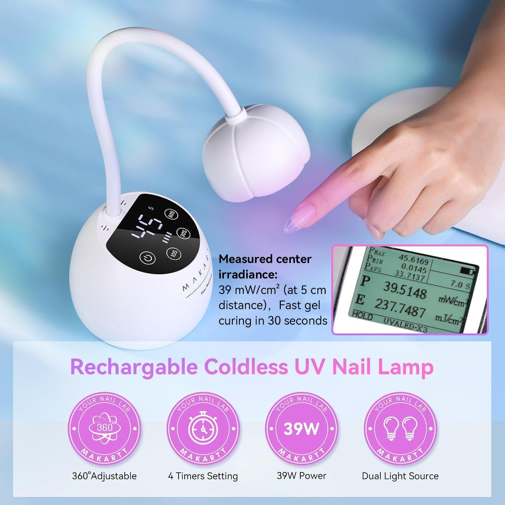 Makartt UV LED Nail Lamp features 12 dual-source beads for even curing.