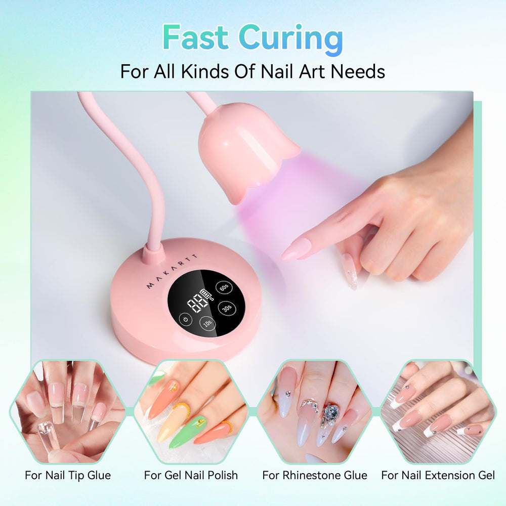 Makartt UV Nail Lamp shows rechargeable battery inside for cordless convenience.