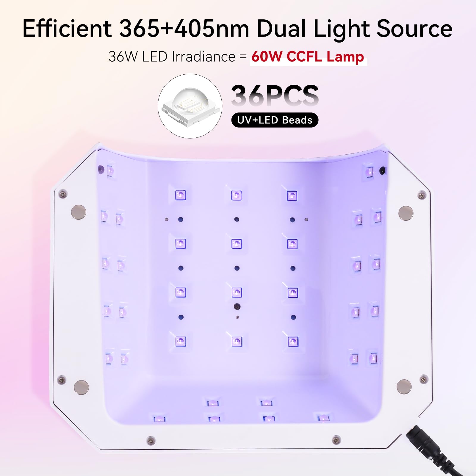 Makartt UV Nail Lamp side view highlighting compact design for home use