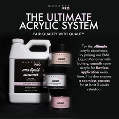 MakarttPro acrylic liquid mid-fast setting shown for efficient nail work