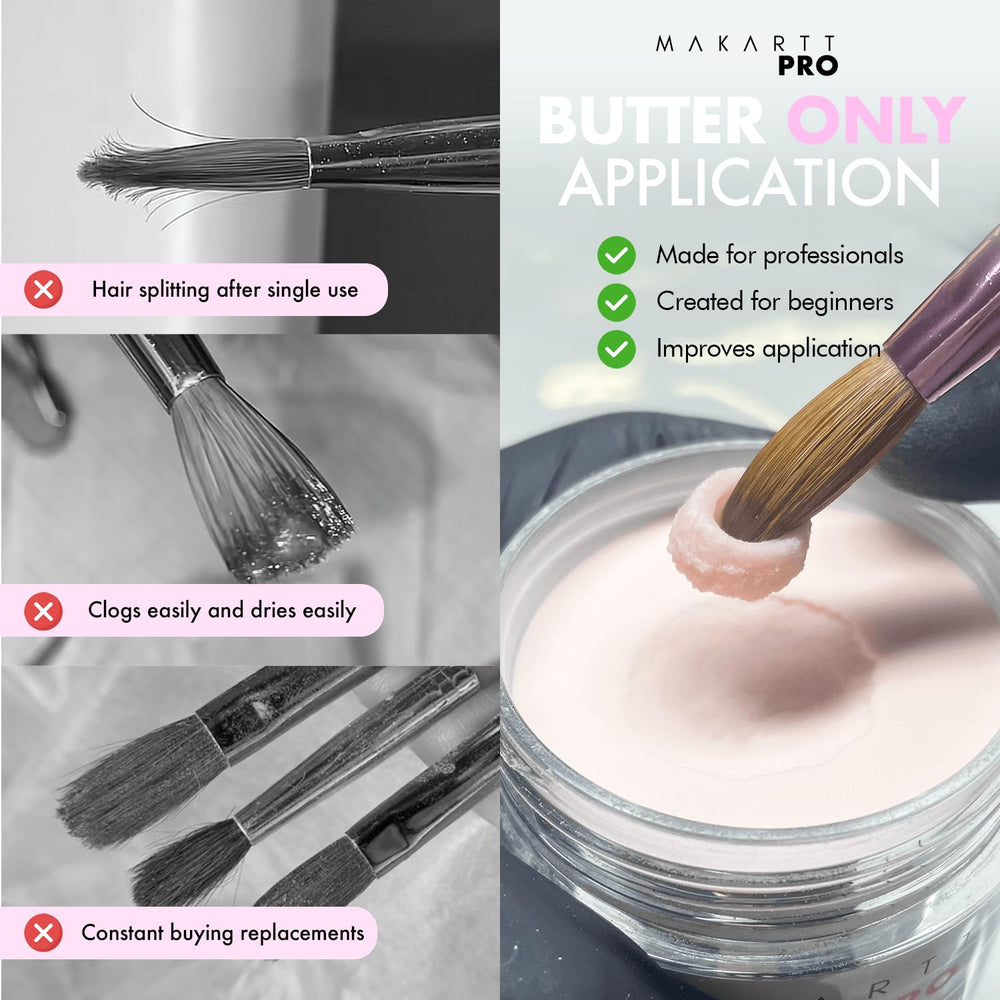 MakarttPro Kolinsky Brush acetone-resistance demonstrated under solvent exposure.