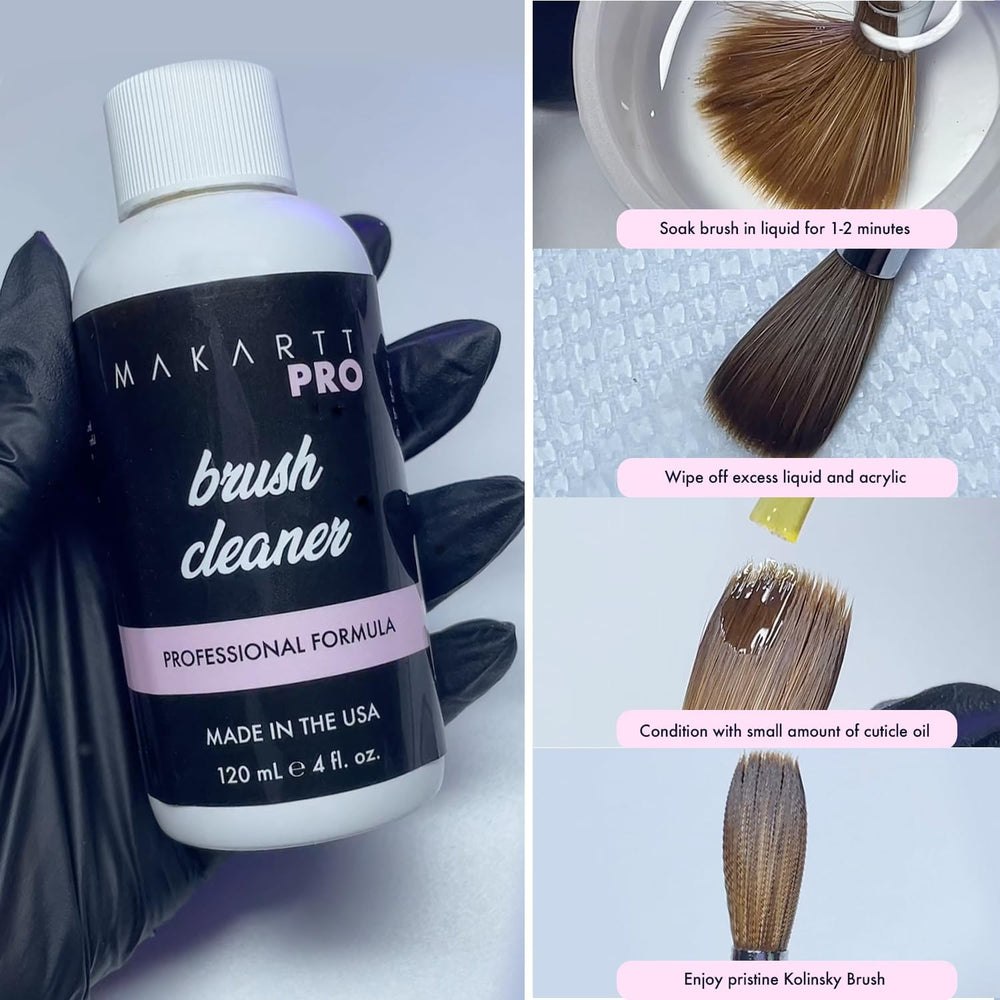 MakarttPro Kolinsky brush cleaning technique keeps bristles pristine.