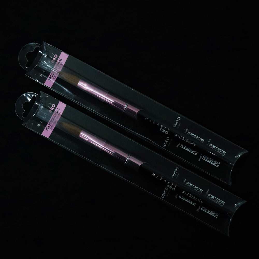 MakarttPro Kolinsky hair detail highlights premium bristle quality for consistent monomer pickup.