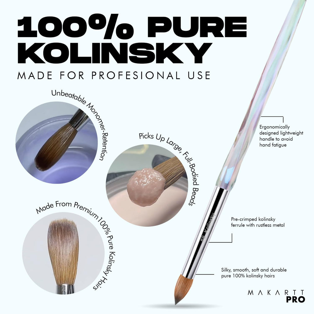 MakarttPro Kolinsky brush bead application in action highlights monomer retention