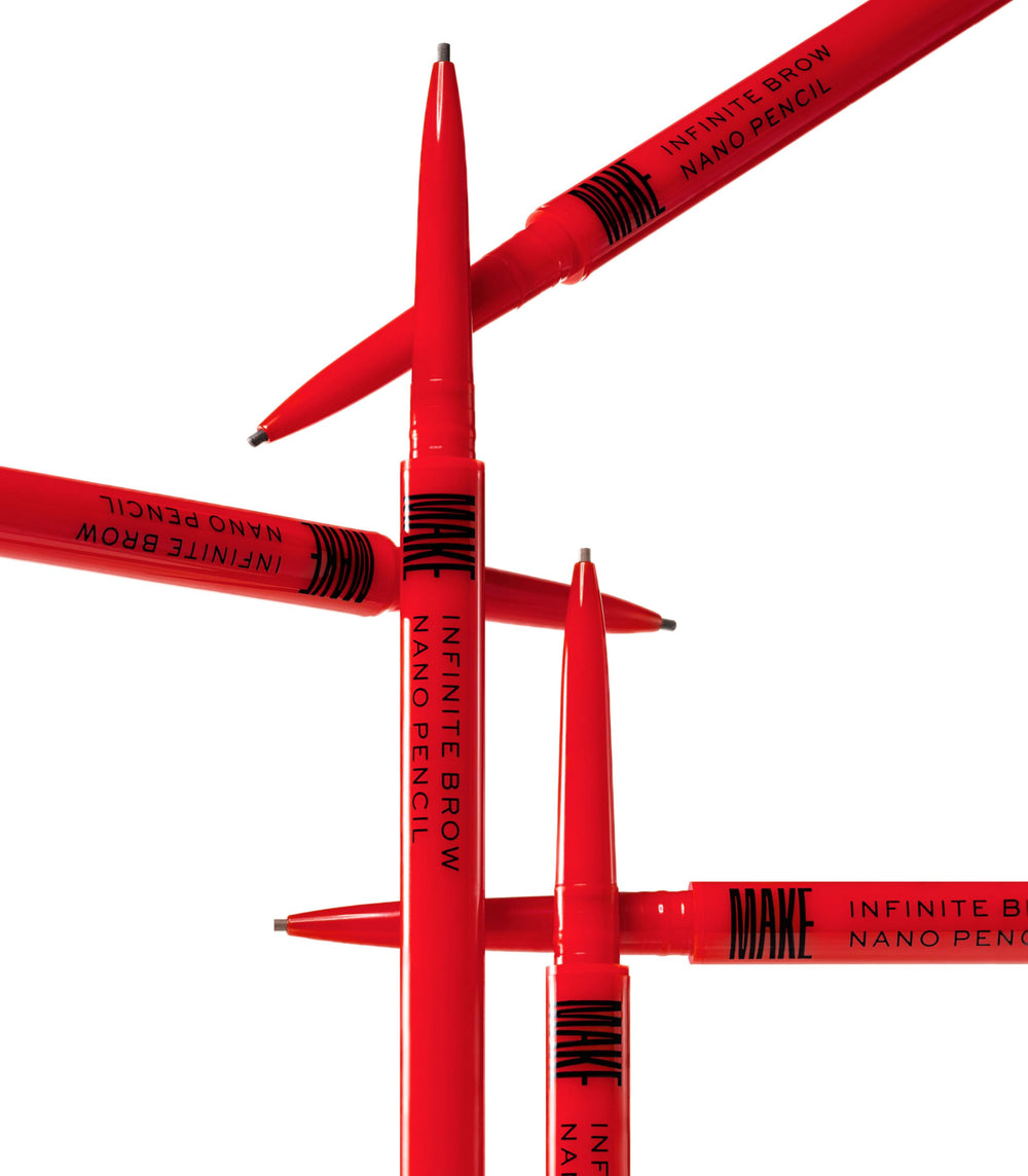 MAKE Beauty Nano Brow pencil pairs with Infinite Hold gel for extended look