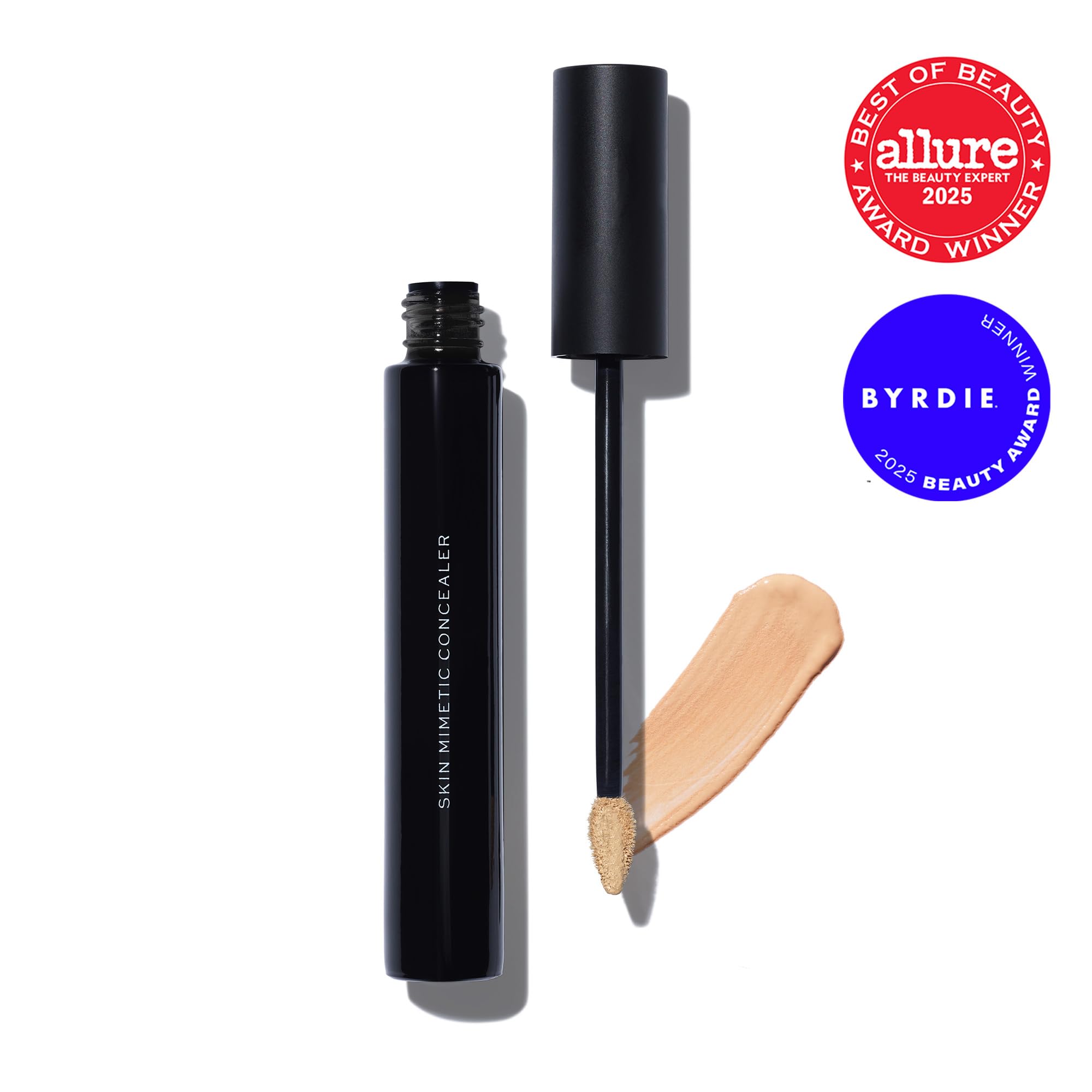 MAKE Beauty Skin Mimetic Concealer applicator swipe demonstrates precise blending.