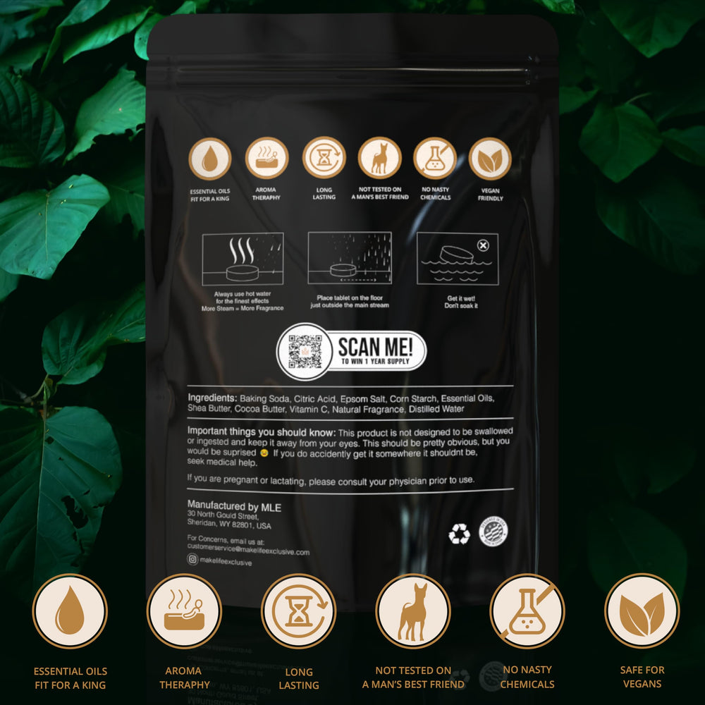 Make Life Exclusive men's gift-pack shower-steamer evokes rugged comfort for celebrations.