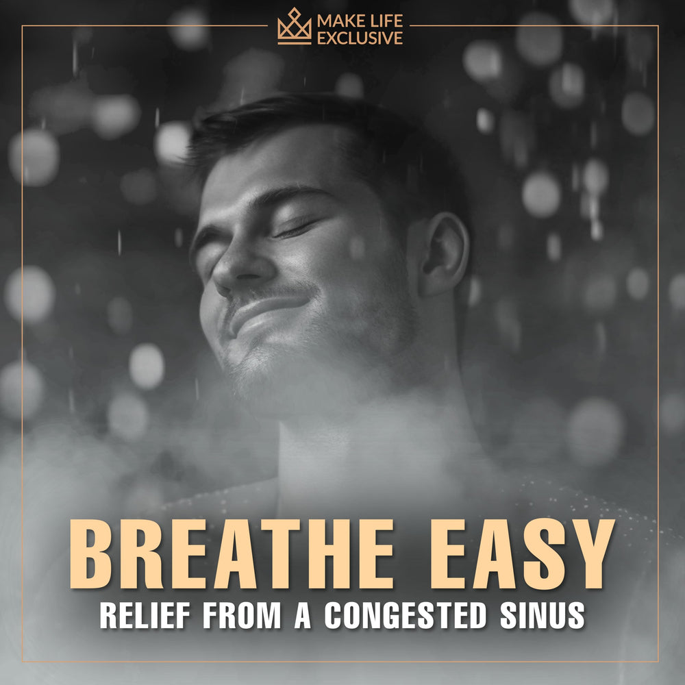 Make Life Exclusive shower steamer men organic bombs image conveys spa-like at-home experience after long days.