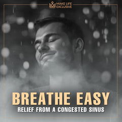 Make Life Exclusive shower steamer men organic bombs image conveys spa-like at-home experience after long days.