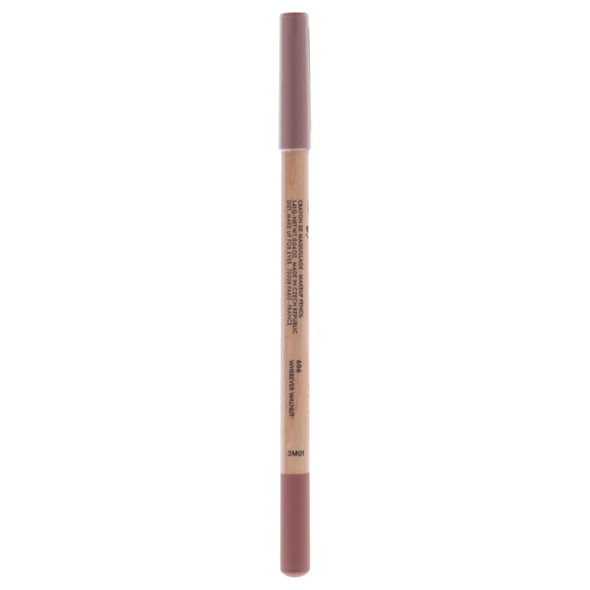 Make Up For Ever Artist Color Pencil 606 Wherever Walnut on skin shows versatile multi-use capability.