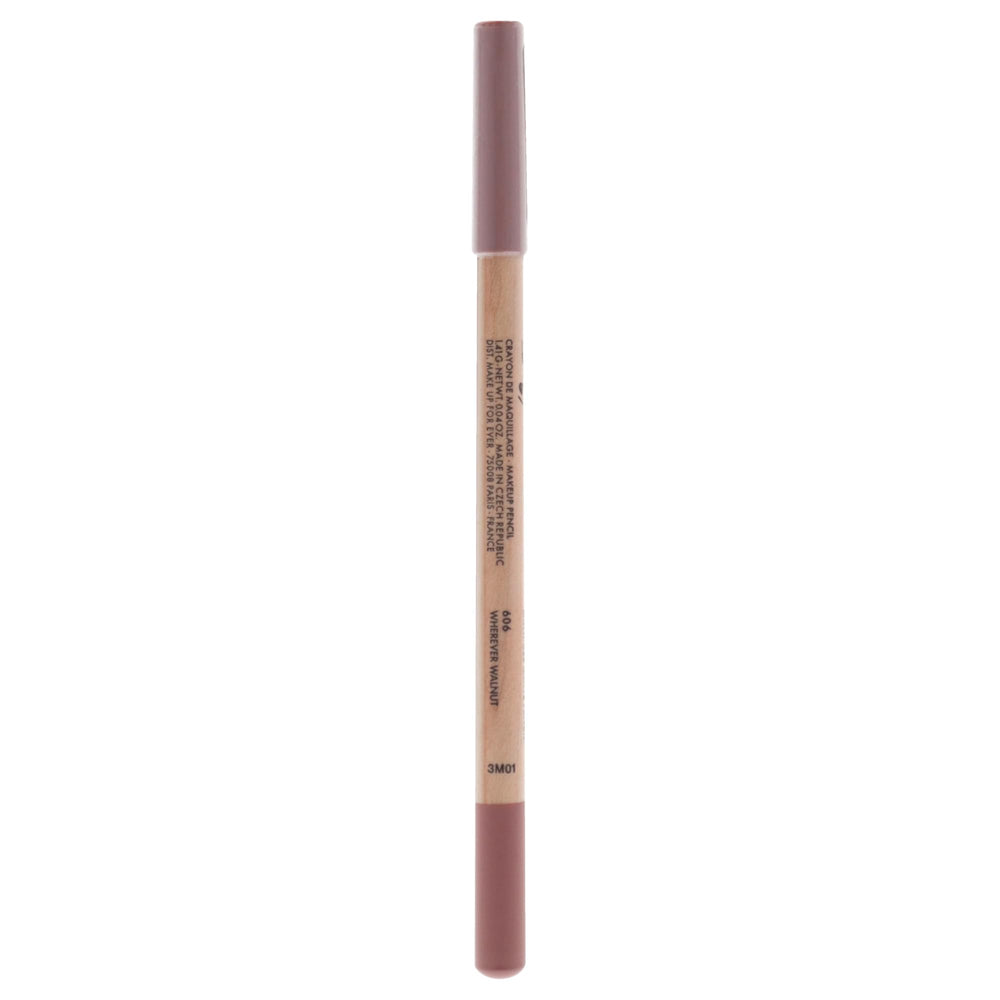 Make Up For Ever Artist Color Pencil 606 Wherever Walnut on skin shows versatile multi-use capability.