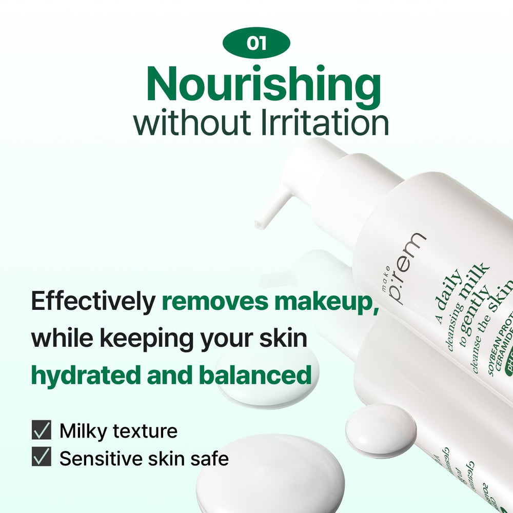 MAKEP:REM Safe Me makeup removal on skin demonstrates impurity cleansing.