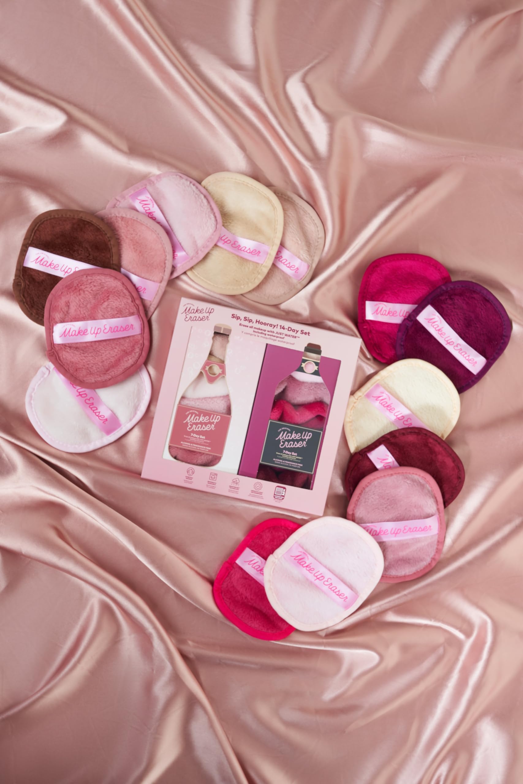 MakeUp Eraser 14-Day Gift Set packaging shows reusable water-activated makeup removal.