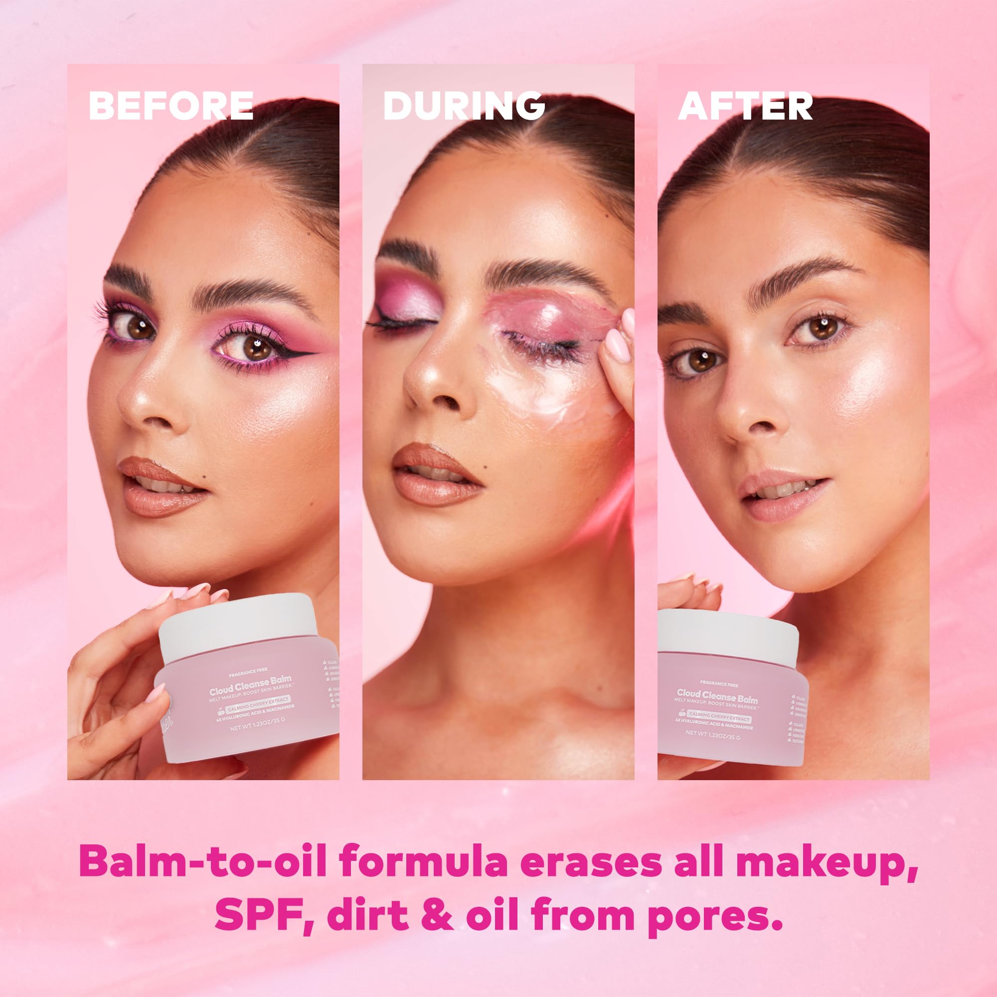 MakeUp Eraser Cloud Cleanse Balm probiotics image emphasizing microbiome-friendly skin care.