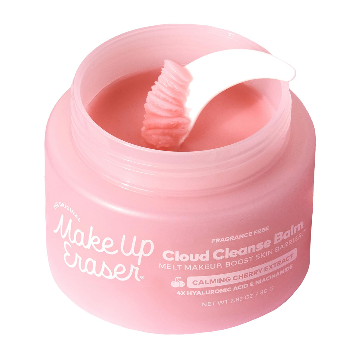 MakeUp Eraser Cloud Cleanse Balm tub closeup highlights gentle makeup removal