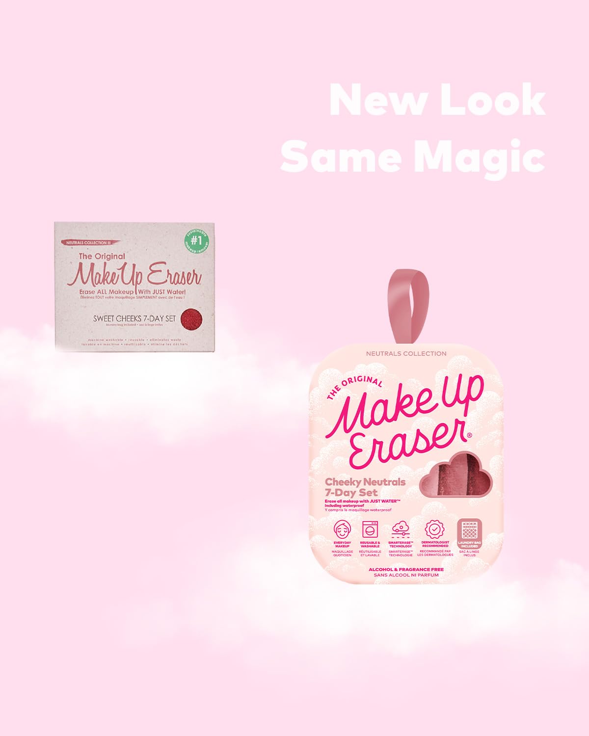 MakeUp Eraser dual-sided pads show gentle cleansing with light exfoliation for sensitive skin.