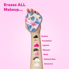 MakeUp Eraser exfoliation detail shows gentle skin buff with long fiber side.