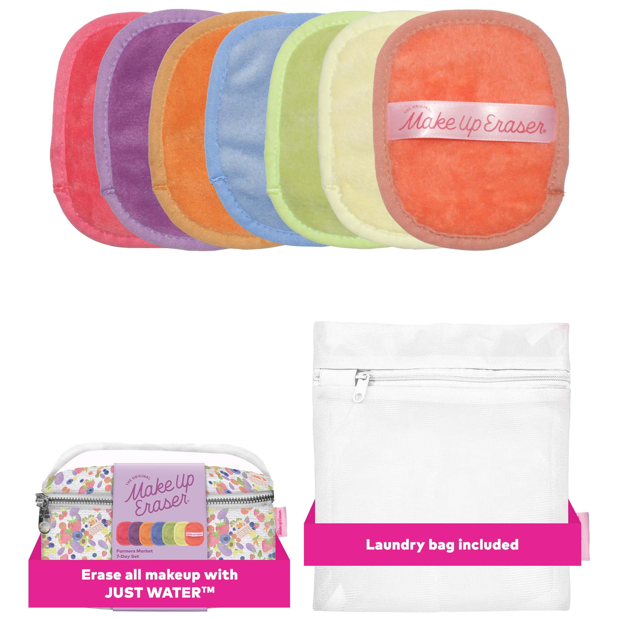 MakeUp Eraser Farmers Market 7Day Set packaging shows eco-friendly reusable makeup remover.