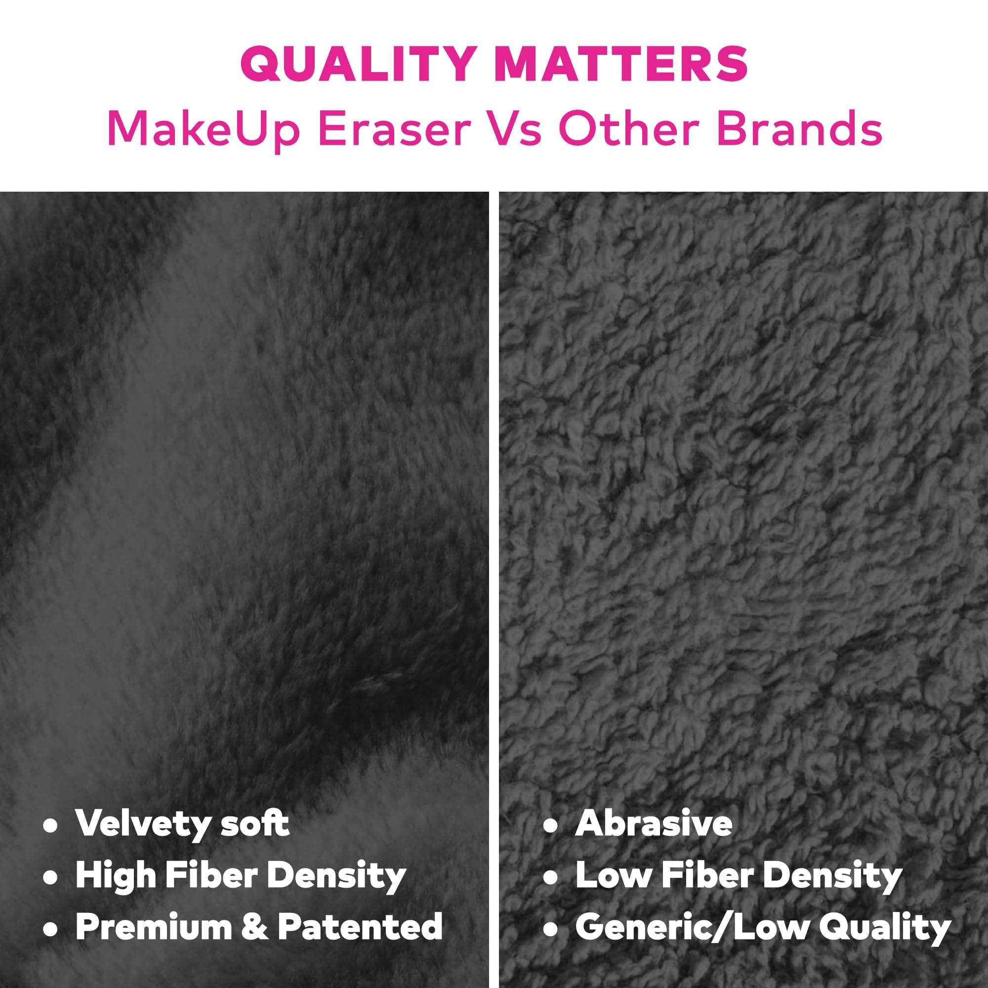 MakeUp Eraser dual-sided fabric for erasing makeup and exfoliating skin