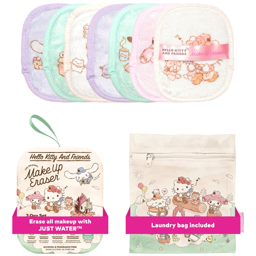 MakeUp Eraser Hello Kitty Go Glamping box — reusable makeup remover kit.