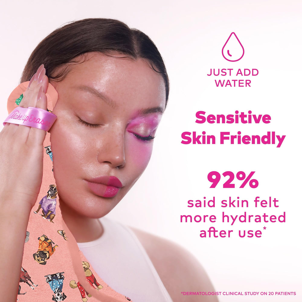 MakeUp Eraser lash-safe use illustrating safe removal near lash extensions.