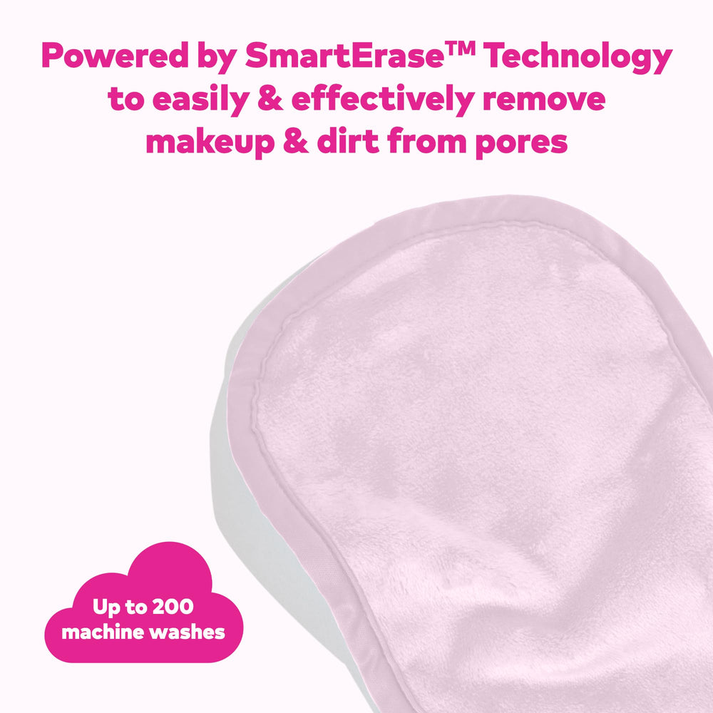 MakeUp Eraser Mini PRO exfoliation side provides gentle skin buffing.