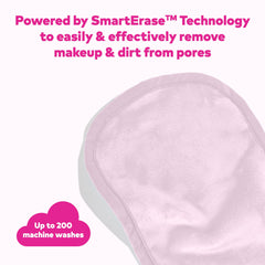 MakeUp Eraser Mini PRO exfoliation side provides gentle skin buffing.