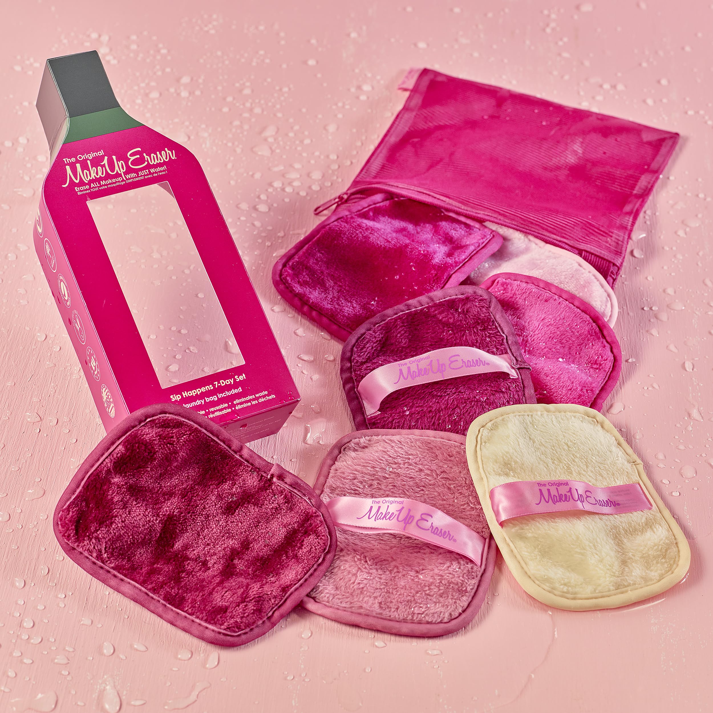 MakeUp Eraser Original 7-Day Set water-activated cleansing with no chemicals highlighted.