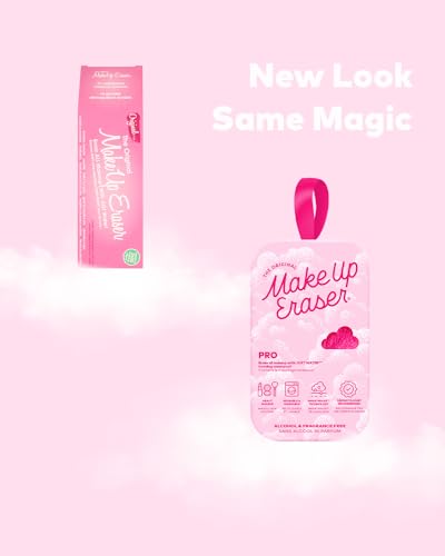 MakeUp Eraser Original Pink fiber close-up shows suction action for makeup removal