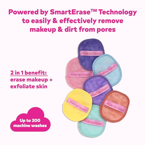 MakeUp Eraser Original seven-day set cloths damp-use shot demonstrating water-activated suction cleansing