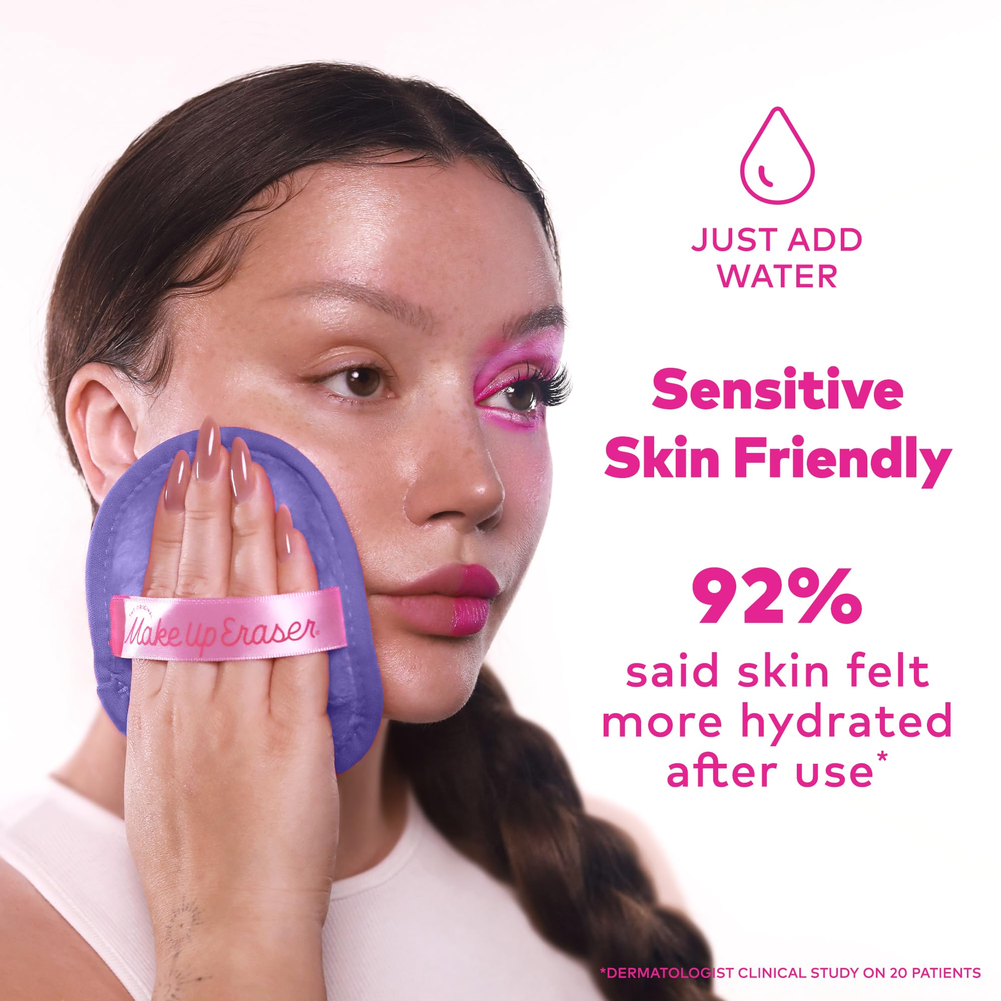MakeUp Eraser Original seven-day set test with waterproof makeup using water