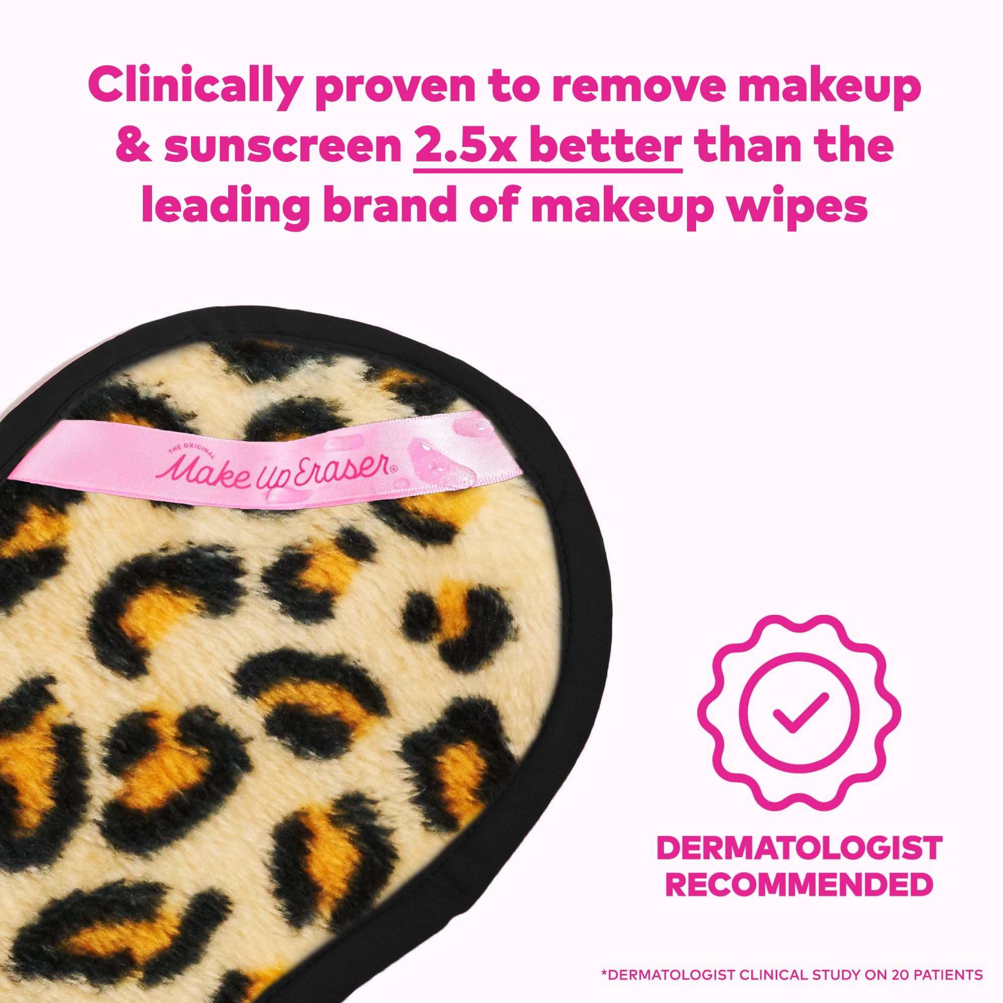 MakeUp Eraser Pro fiber close-up shows long and short fibers enabling 2-in-1 cleaning