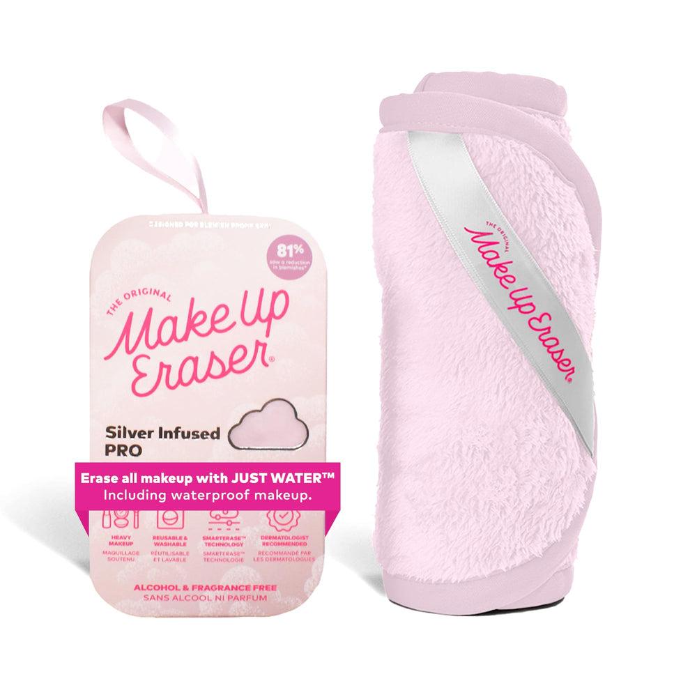 MakeUp Eraser Pro water-activated fibers remove makeup with warm water.