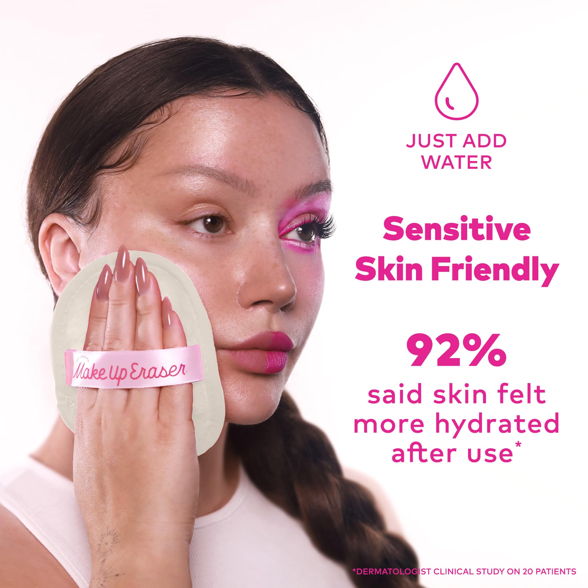 MakeUp Eraser SmartErase technology label on product.