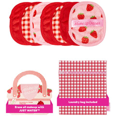 MakeUp Eraser Strawberry Fields 7-day set packaging, eco-friendly makeup removal kit.