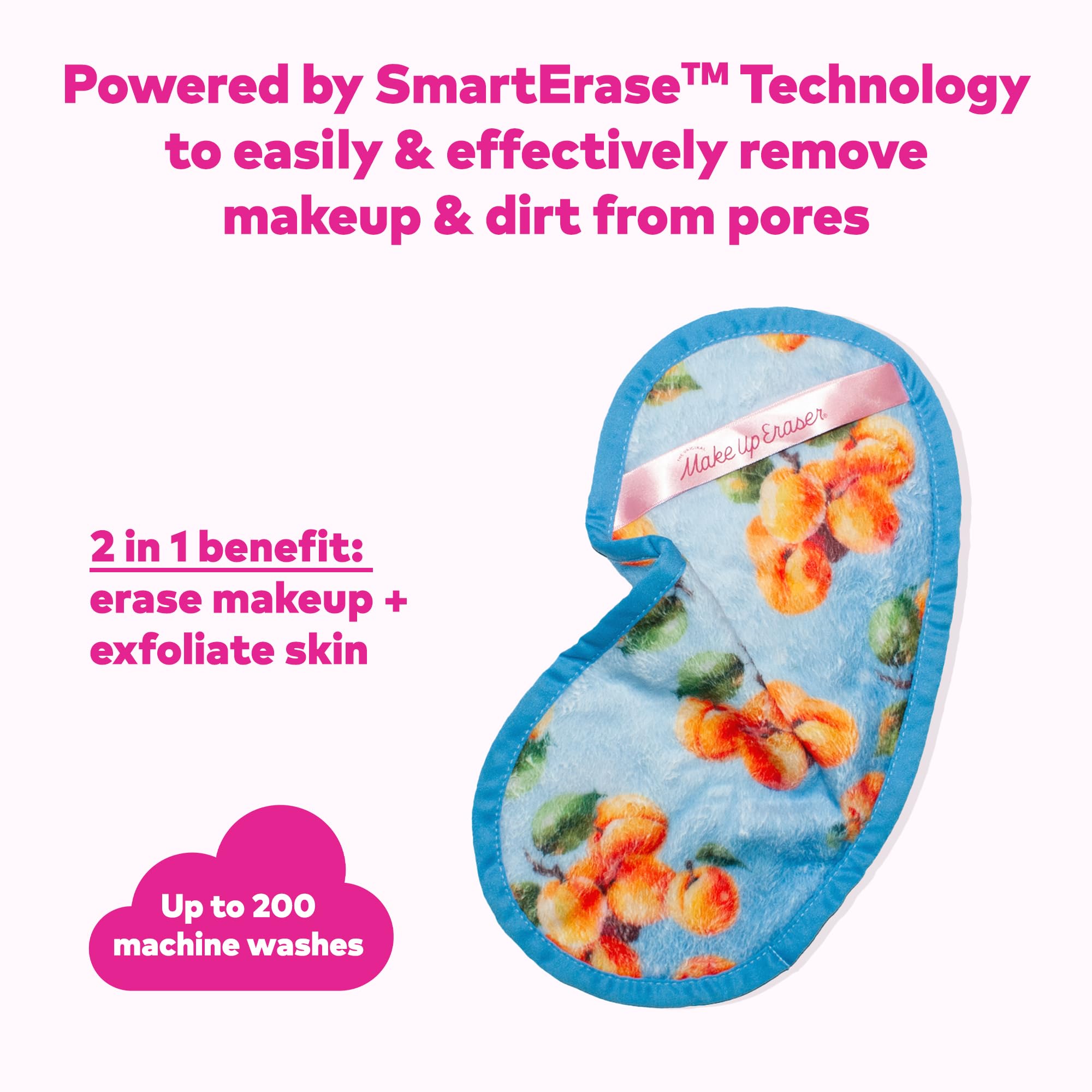 MakeUp Eraser two-in-one cloth offers erase and exfoliate benefits for smooth skin.