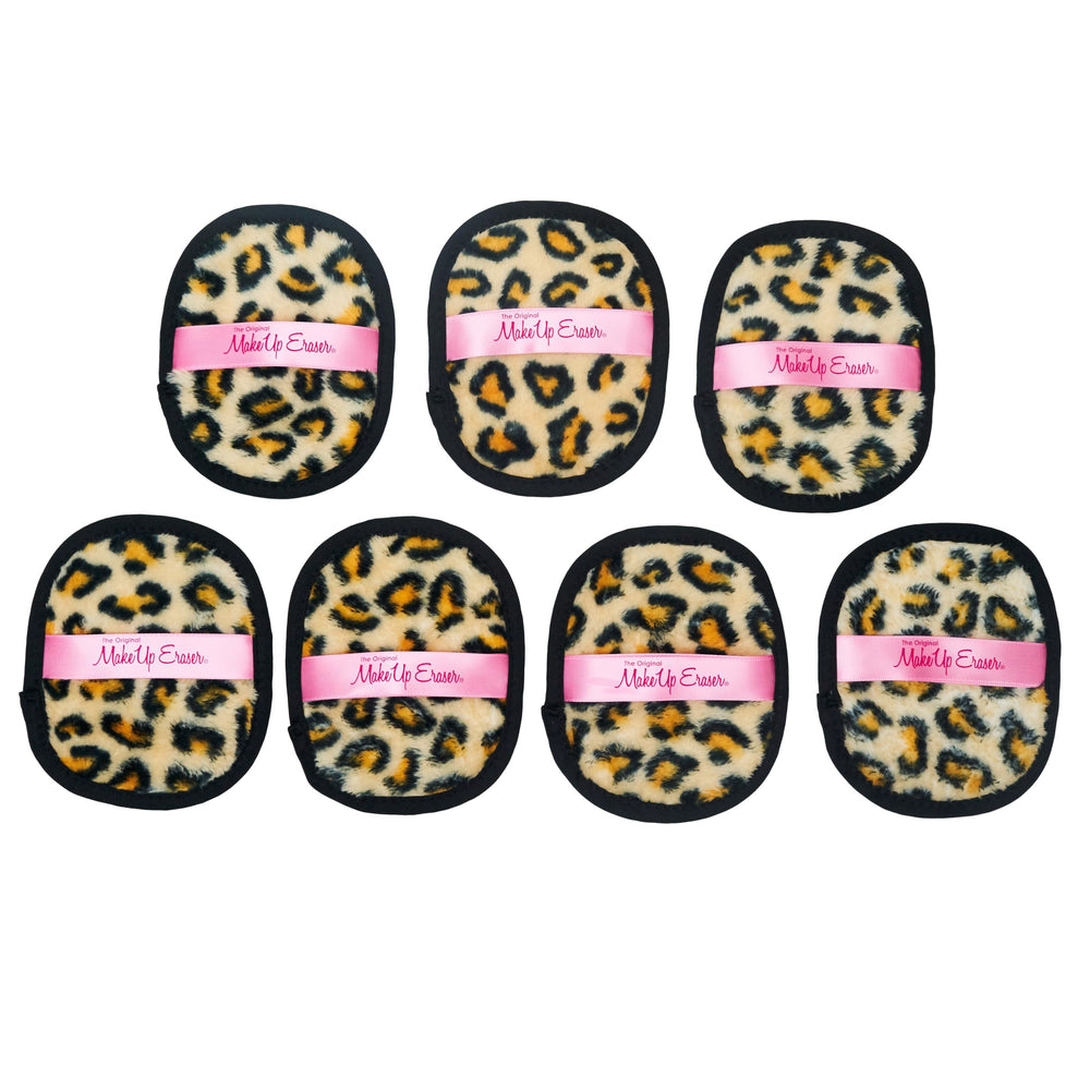 MakeUp Eraser two-sided exfoliating design demonstrates erasing makeup and exfoliating in one pass.