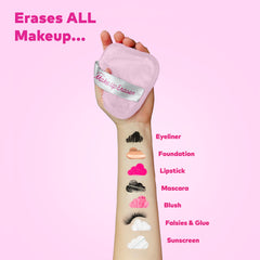 MakeUp Eraser in warm water demonstrates water-activated cleansing