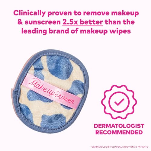 MakeUp Eraser water-removal action shows water-only cleanse.