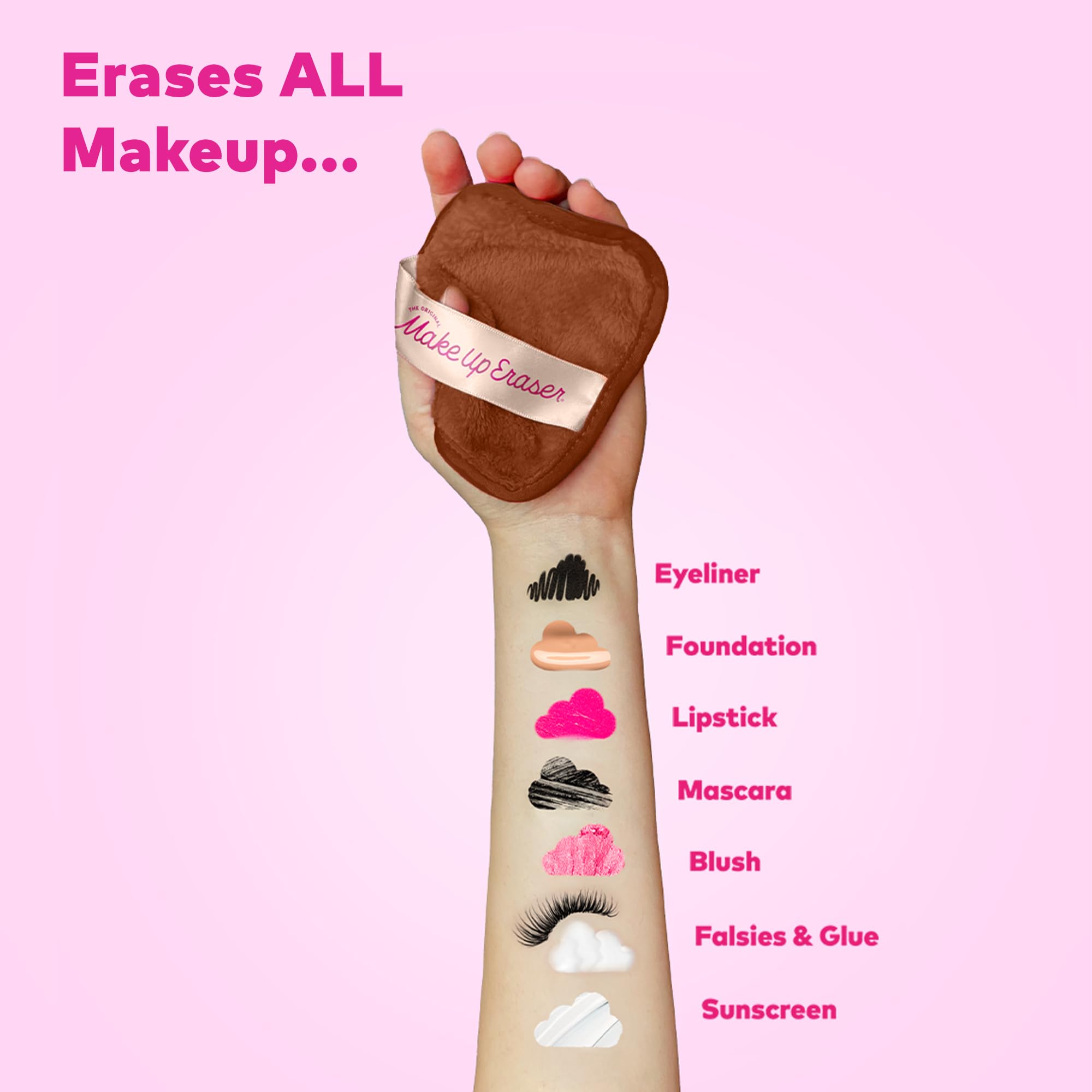MakeUp Eraser water-removal example showing makeup lifting without wipes