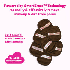 MakeUp Eraser waterproof makeup removal demo highlights mascara and eyeliner removal.