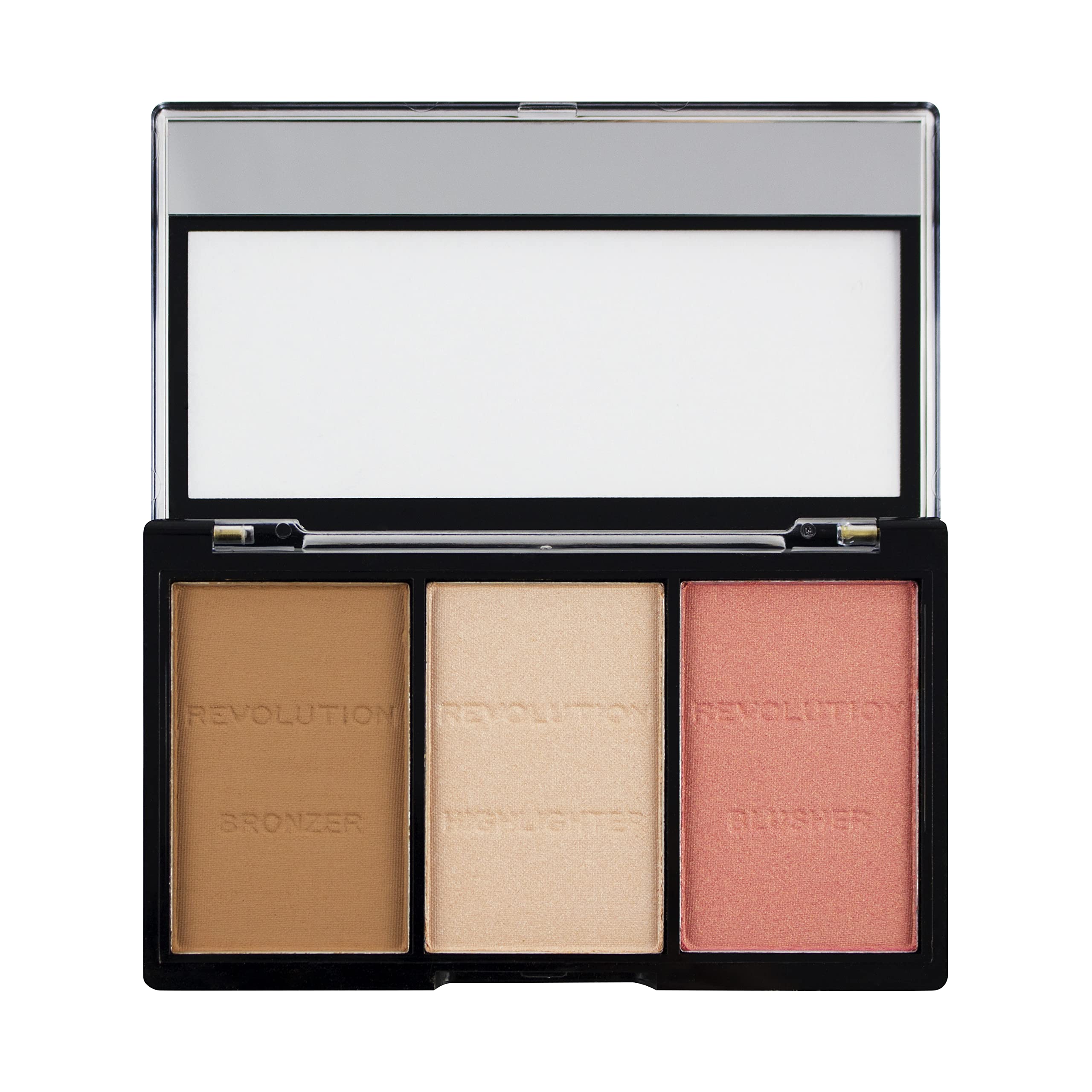 Makeup Revolution Ultra Sculpt & Contour Kit bronze-powder creates warm, sun-kissed cheek color.