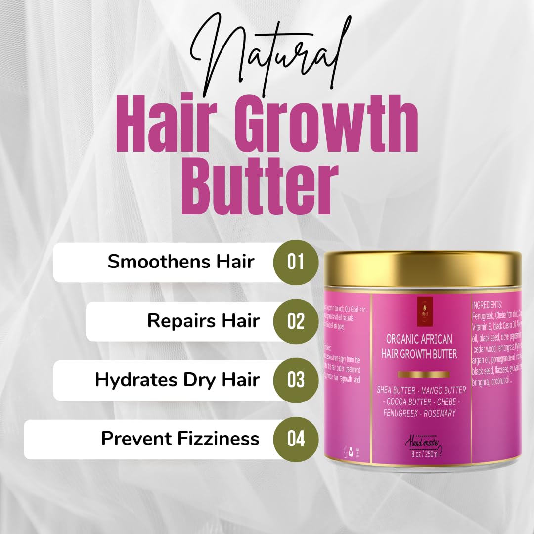 Makof Beauty Chebe Butter application closeup shows effortless glide and frizz control.
