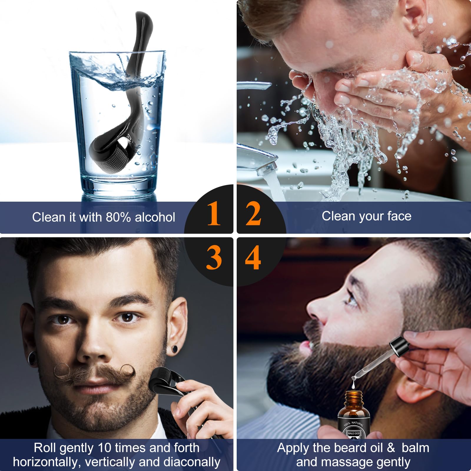 MALE GOD sandalwood beard comb close-up highlights snag-free grooming.
