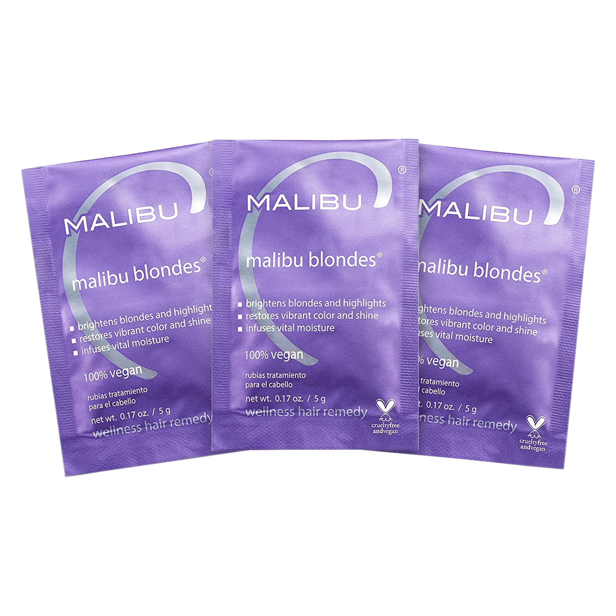 Malibu C Blondes Wellness Remedy packaging shown for home blonde care and convenience.