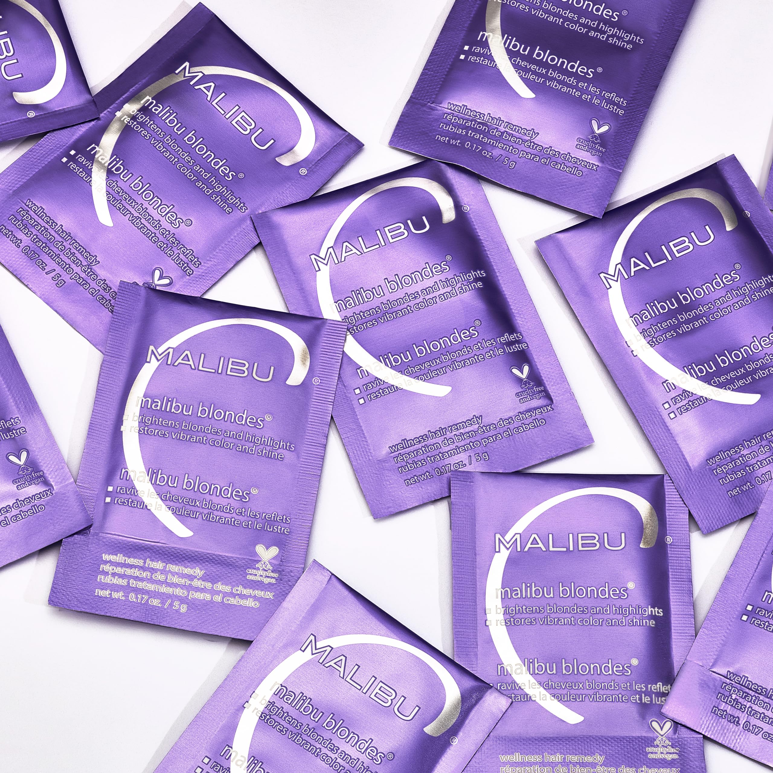 Malibu C Blondes Wellness Remedy shine-closeup on blonde hair after use.